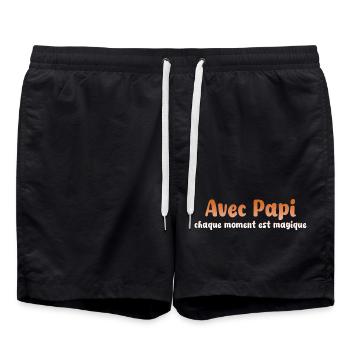 PAPI PAPA GRAND PERE HUMOUR PAPY BLAGUE 8 - Short de bain - noir - Devant - AI Model Male 185 light (185cm)