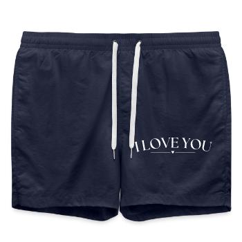 I love you - Swim Trunks - french navy - Front - AI Model Male 185 light (185cm)