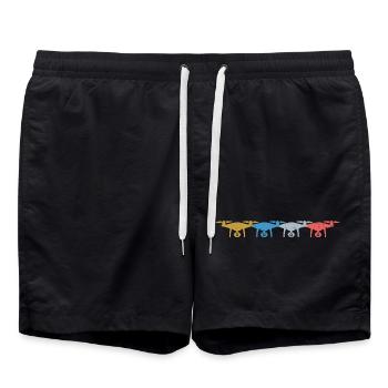 Drone Vintage Drones Rétro - Short de bain - noir - Devant - AI Model Male 185 light (185cm)