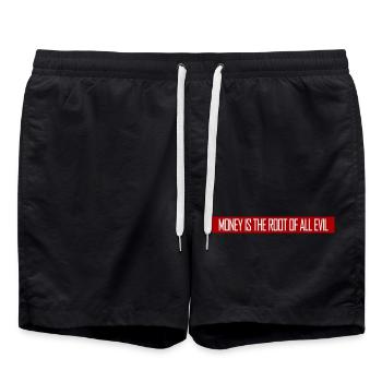 L’argent racine Capitalisme maléfique Cupidité Riches financiers - Short de bain - noir - Devant - AI Model Male 185 light (185cm)