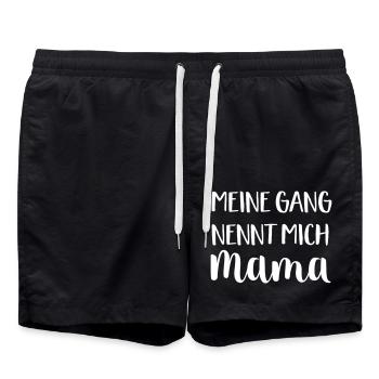 Mama - Badeshorts - Schwarz - Vorne - AI Model Male 185 light (185cm)