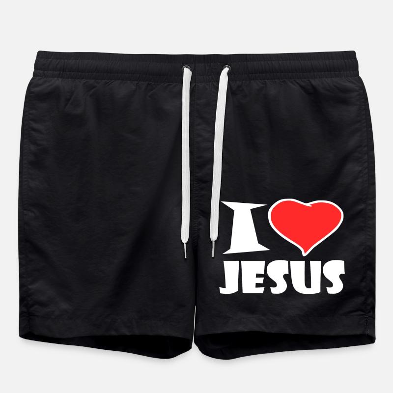 J'aime jésus - Short de bain - noir
