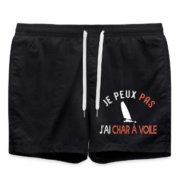 j'peux pas j'ai char à voile cadeau sport humour - Short de bain - noir - Devant - AI Model Male 185 light (185cm)