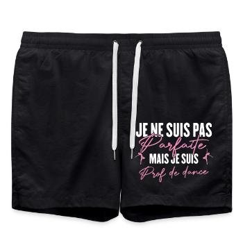 Pas Parfaite Mais Prof De Danse Professeure Cadeau - Short de bain - noir - Devant - AI Model Male 185 light (185cm)