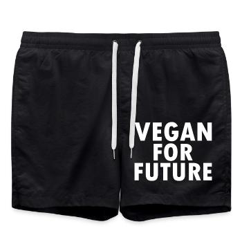 Vegan for future - Badeshorts - Schwarz - Vorne - AI Model Male 185 light (185cm)