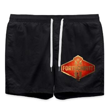 Fortschritt DDR Kombinat Landmaschinen Vintage - Badeshorts - Schwarz - Vorne - AI Model Male 185 light (185cm)