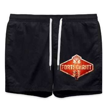 DDR Fortschritt - Traktoren - Vintage Logo Rosti - Badeshorts - Schwarz - Vorne - AI Model Male 185 light (185cm)