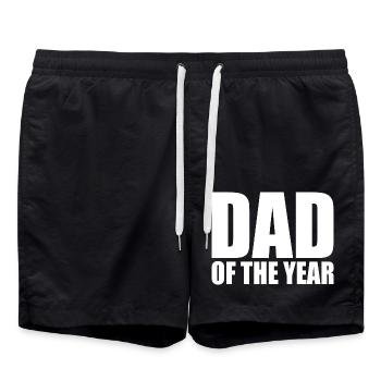 Dad of the year - Swim Trunks - black - Front - AI Model Male 185 light (185cm)