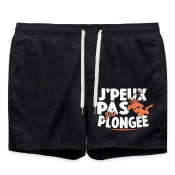 Je Peux Pas J'ai Plongée Diving Cadeau Plongeur - Short de bain - noir - Devant - AI Model Male 185 light (185cm)