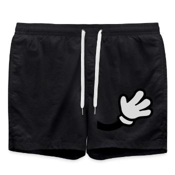 Waving Comic Hand - Swim Trunks - black - Front - AI Model Male 185 light (185cm)
