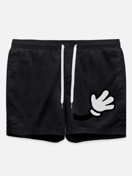 Waving Comic Hand - Swim Trunks - black