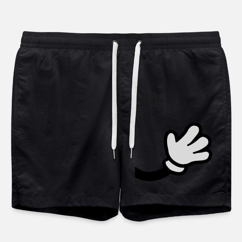 Winkende Comic Hand - Badeshorts - Schwarz