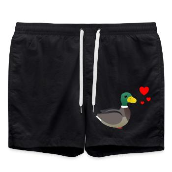 Canard Saint-Valentin - Short de bain - noir - Devant - AI Model Male 185 light (185cm)