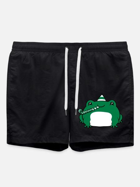 Happy Birthday Frog - Swim Trunks - black