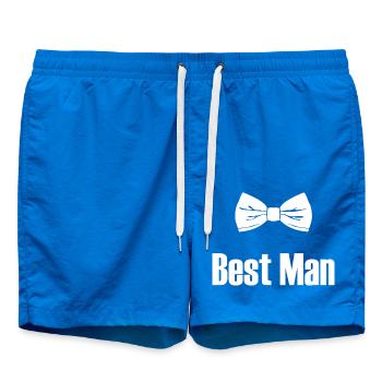 Meilleur homme avec nœud papillon - Cadeau d’enterrement de vie de garçon pour hommes - Short de bain - cobalt blue - Devant