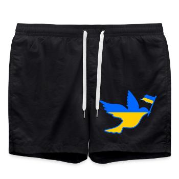 Ukraine - Swim Trunks - black - Front - AI Model Male 185 light (185cm)