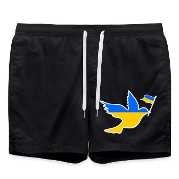 Ukraine - Badeshorts - Schwarz - Vorne - AI Model Male 185 light (185cm)