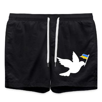 Ukraine - Swim Trunks - black - Front - AI Model Male 185 light (185cm)