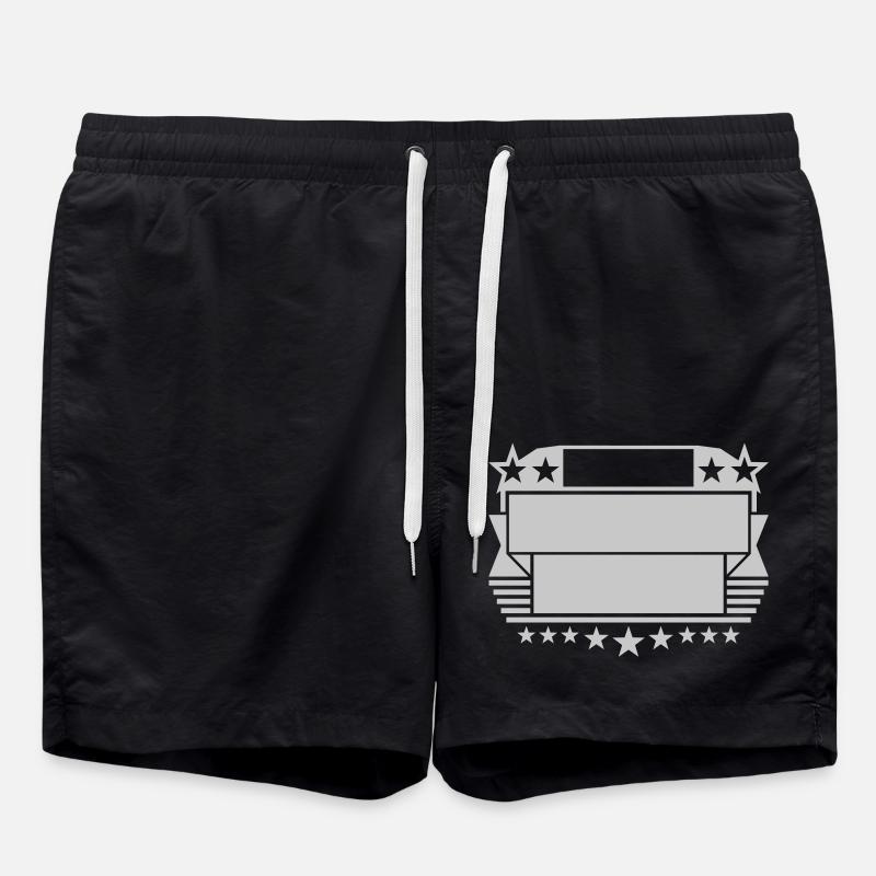Frame Shield Insert Text - Swim Trunks - black