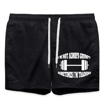 Fitness Bodybuilder Sportler Muskel Krafttraining - Badeshorts - Schwarz - Vorne - AI Model Male 185 light (185cm)