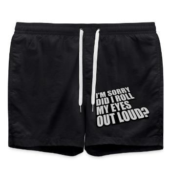 Roll My Eyes Out - Swim Trunks - black - Front - AI Model Male 185 light (185cm)