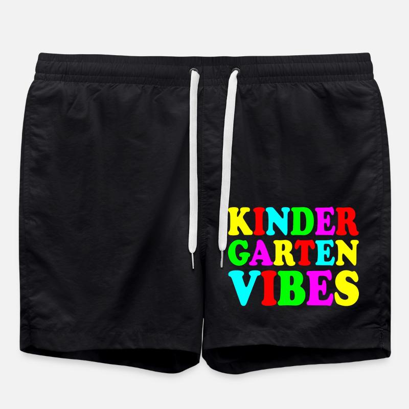 kindergarten vibes - Swim Trunks - black