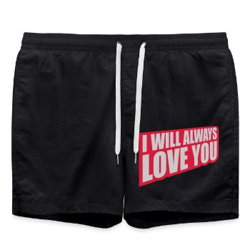 J’aimerai toujours - Short de bain - noir - Devant - AI Model Male 185 light (185cm)