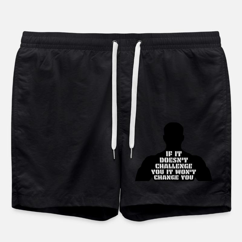 Workout Fitness Motivation Zitat - Badeshorts - Schwarz