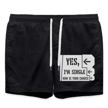 single now your chance - Badeshorts - Schwarz - Vorne - AI Model Male 185 light (185cm)