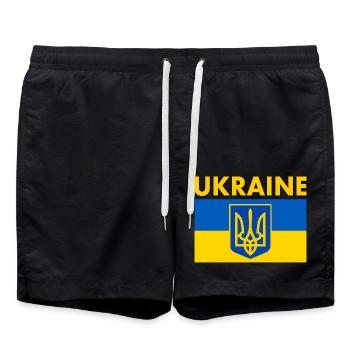 Ukraine - Badeshorts - Schwarz - Vorne - AI Model Male 185 light (185cm)