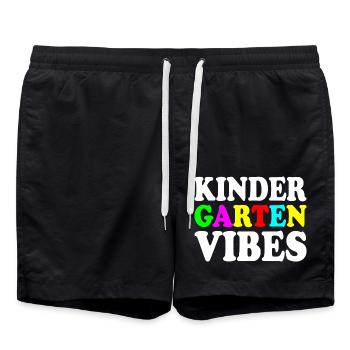 kindergarten vibes - Short de bain - noir - Devant - AI Model Male 185 light (185cm)