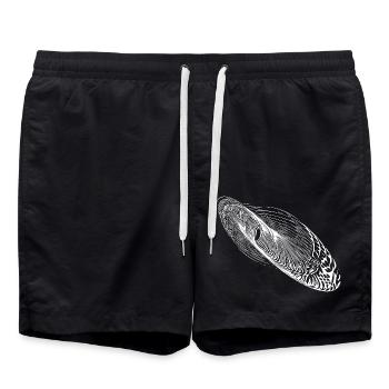 Abstrakte Schwingung Form Ellipse - Badeshorts - Schwarz - Vorne - AI Model Male 185 light (185cm)