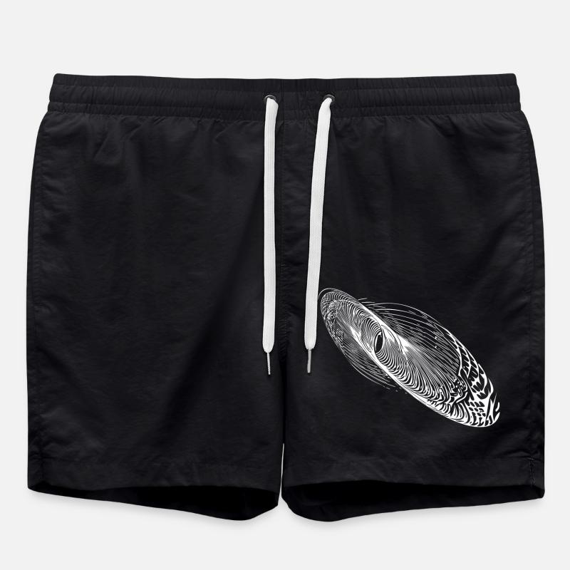 Abstract oscillation shape ellipse - Swim Trunks - black