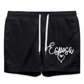 Esposa Cute Wife To Be Bride Couple Wedding Gift - Swim Trunks - black - Front - AI Model Male 185 light (185cm)