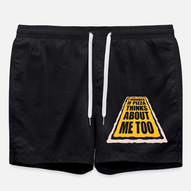 pizza thinks about me - Badeshorts - Schwarz