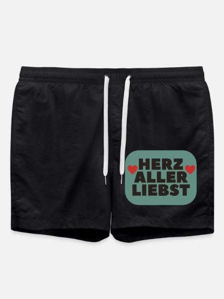 Herz aller liebst Lieblingsmensch Geschenkidee - Badeshorts - Schwarz