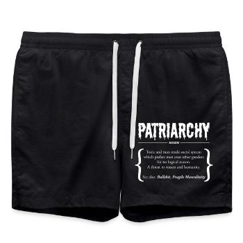Patriarchat | Definition Duden - Badeshorts - Schwarz - Vorne - AI Model Male 185 light (185cm)