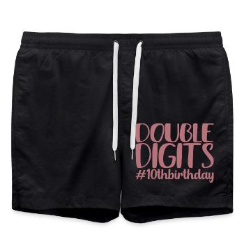 Geschenk zum 10. Geburtstag, 10 Jahre alt, für Jungen & Mädchen - Badeshorts - Schwarz - Vorne - AI Model Male 185 light (185cm)