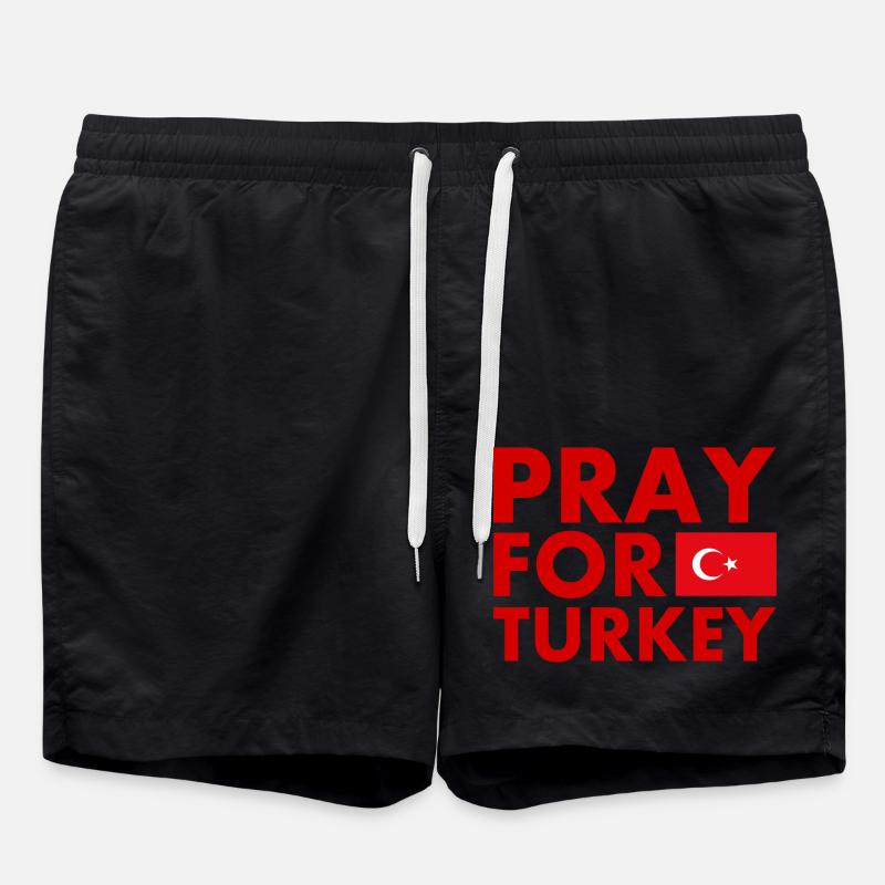 Pray for turkey - Badeshorts - Schwarz