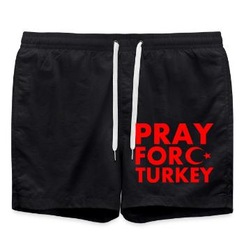 Pray for turkey - Badeshorts - Schwarz - Vorne - AI Model Male 185 light (185cm)