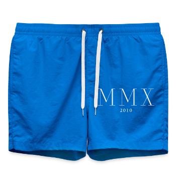 Roman Numeral Year of Birth Made in 2010 - Swim Trunks - cobalt blue - Front