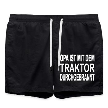 Traktor - Badeshorts - Schwarz - Vorne - AI Model Male 185 light (185cm)