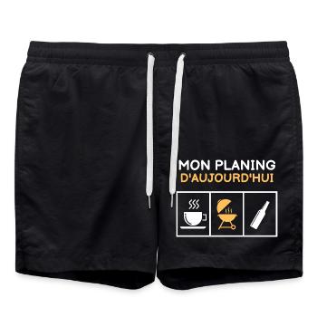 Café Barbecue bière - Short de bain - noir - Devant - AI Model Male 185 light (185cm)