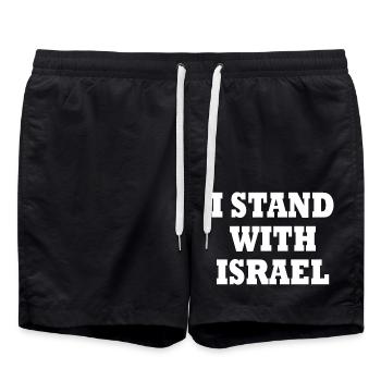 I stand with israel - Short de bain - noir - Devant - AI Model Male 185 light (185cm)