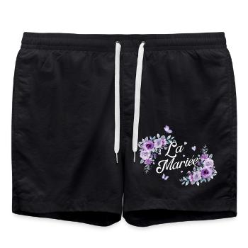la mariée floral violet - Short de bain - noir - Devant - AI Model Male 185 light (185cm)