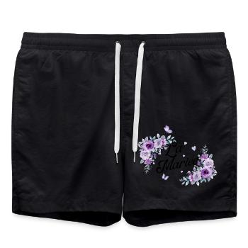 la mariée floral violet - Short de bain - noir - Devant - AI Model Male 185 light (185cm)