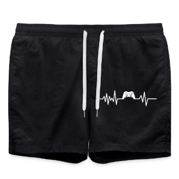 Game heartbeat - Swim Trunks - black - Front - AI Model Male 185 light (185cm)