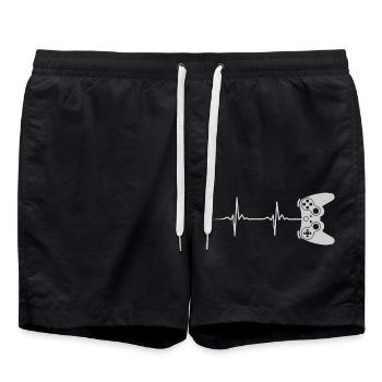 Herzschlag Spiele - Badeshorts - Schwarz - Vorne - AI Model Male 185 light (185cm)