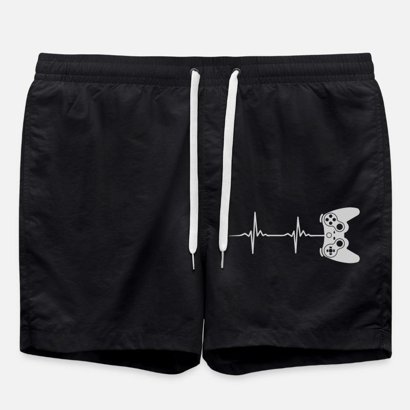 Heartbeat Games - Swim Trunks - black