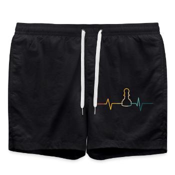 Battement de coeur d'échecs - Short de bain - noir - Devant - AI Model Male 185 light (185cm)